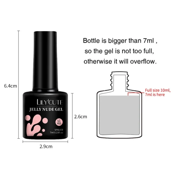 Nail Kits 6Pcs Set Jelly Pink Nude Gel Polish - Image 6