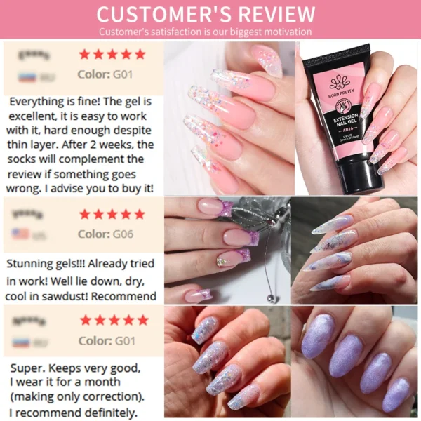 Nail Kits: 30ml Glitter Acrylic Gel Extension Polish - Image 6