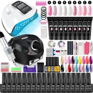Nail Kits Poly Gel Varnish Set with Nail Lamp