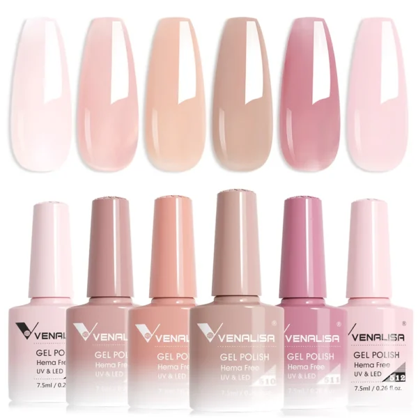 Nail Kits Jelly Pink Gel Polish Set - HEMA Free - Image 4