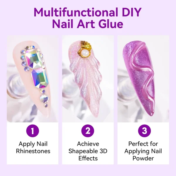 Nail Kits 3D Gel Rhinestone Glue & Sculpting Gel - Image 4