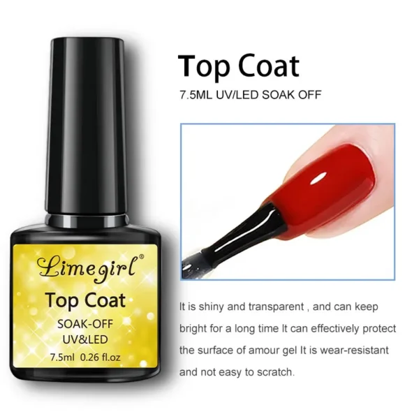 Nail Kits Top Coat Base Coat UV/LED Gel Polish Set - Image 2