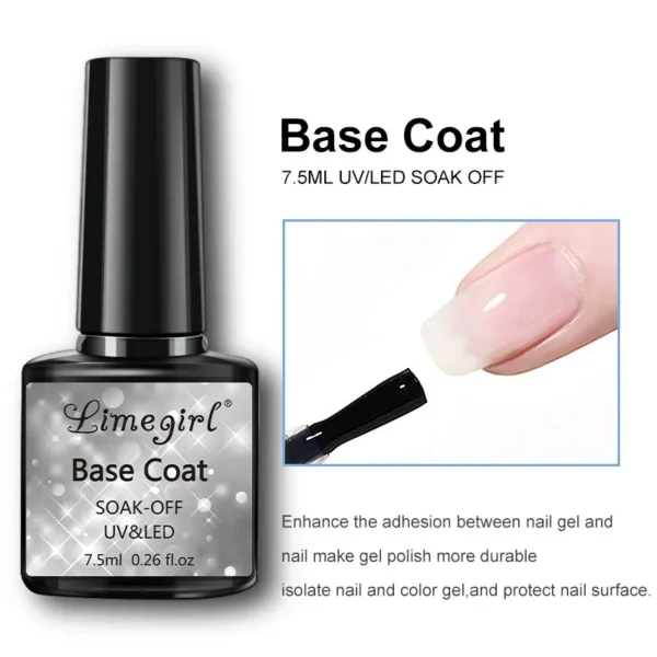 Nail Kits Top Coat Base Coat UV/LED Gel Polish Set - Image 3
