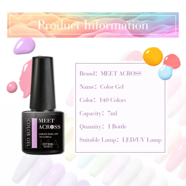 Nail Kits 6pcs Nude Pink Gel Polish UV LED - Image 4