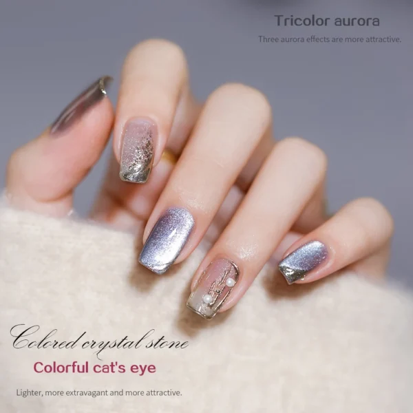 Nail Kits: 15 Colors Aurora Cat Eye Magnetic Gel - Image 2