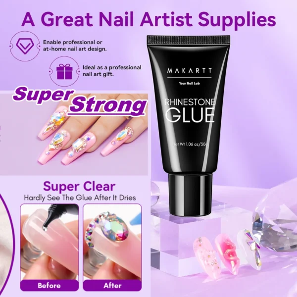 Nail Kits 3D Gel Rhinestone Glue & Sculpting Gel - Image 3