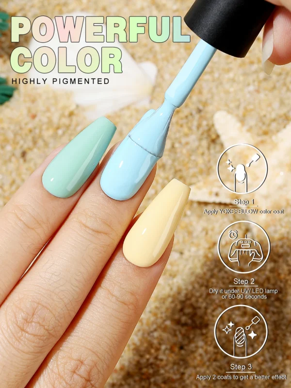 Nail Kits Pastel Gel Polish Set - 6 Colors - Image 5