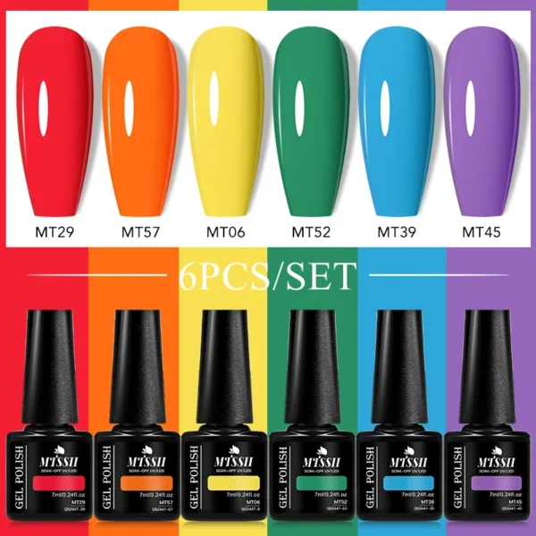 Nail Kits Macaron Gel Polish - 6 Colors Set